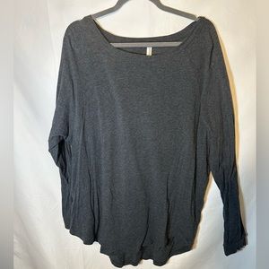 Chic Soul Curved Hem Slouchy Tunic, Charcoal